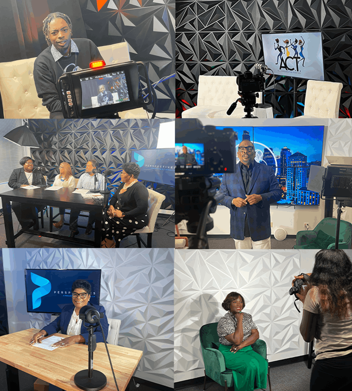 Collage of production sessions inside YaLife Studios